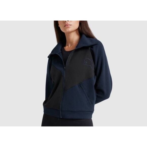 PUMA X goop Training Track Jacket in Dark Saphire / PUMA Black - Picture 4 of 11